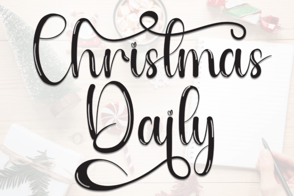 Christmas Daily Font: A Handwritten Display Typeface for Editorial Warmth